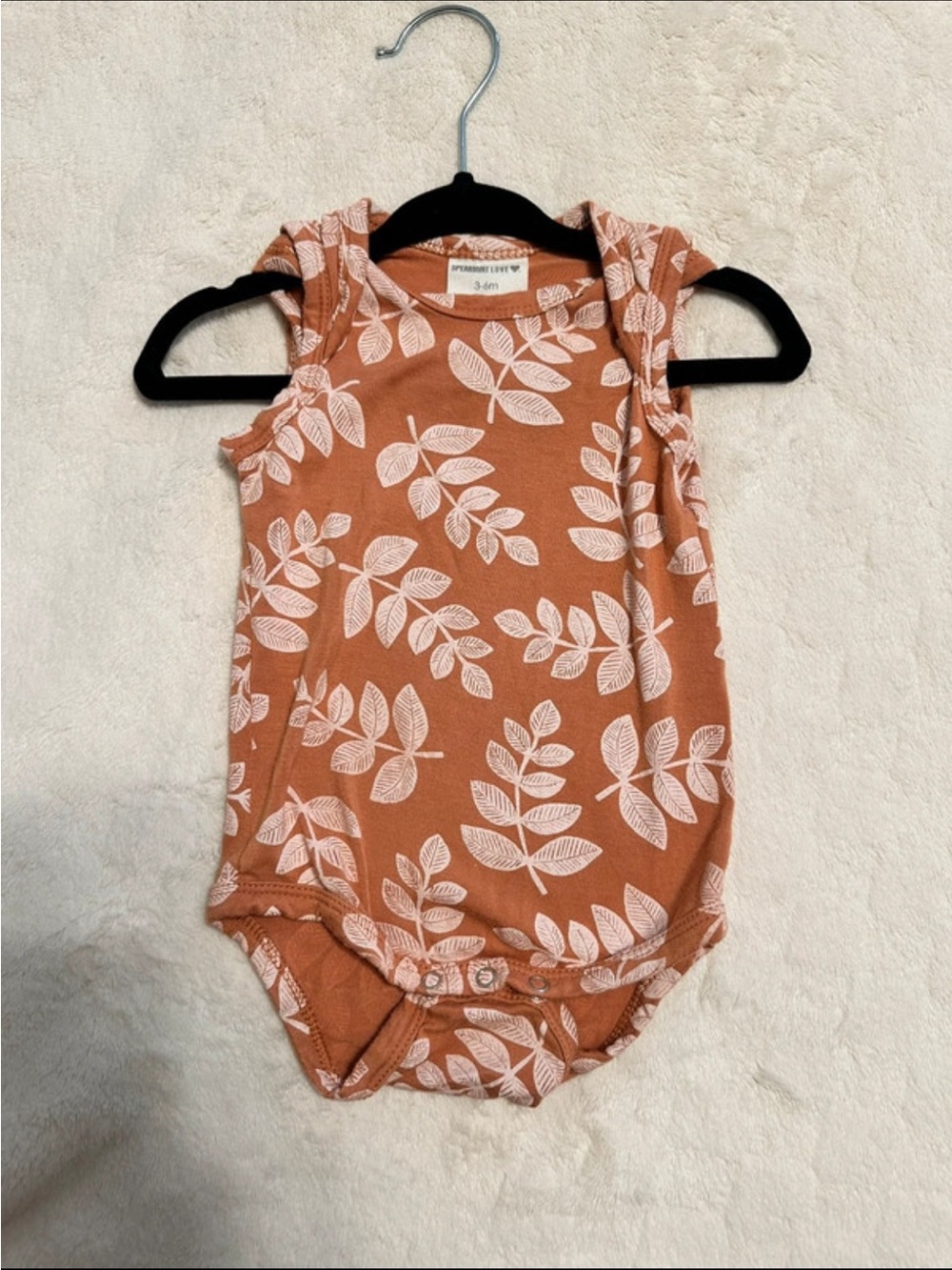 Toddler Rust Leaf-Print Sleeveless Bodysuit